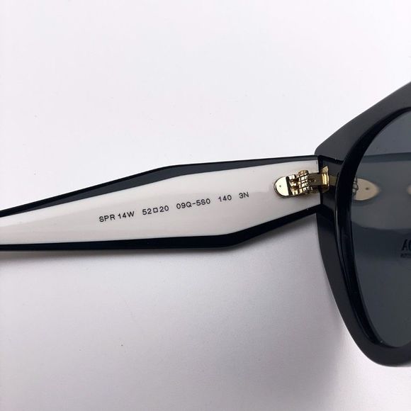 Prada PR14WS 09Q-5S0 Sunglasses Black Gray Cat Eye Oversized Women - Picture 7 of 10